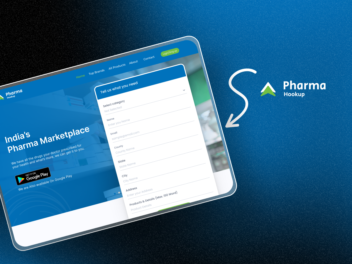 Pharmahookups B2B pharma marketplace project screenshot